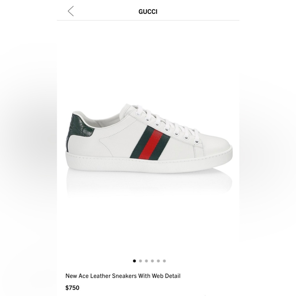 GUCCI SNEAKERS new ace leather sneakers with web detail